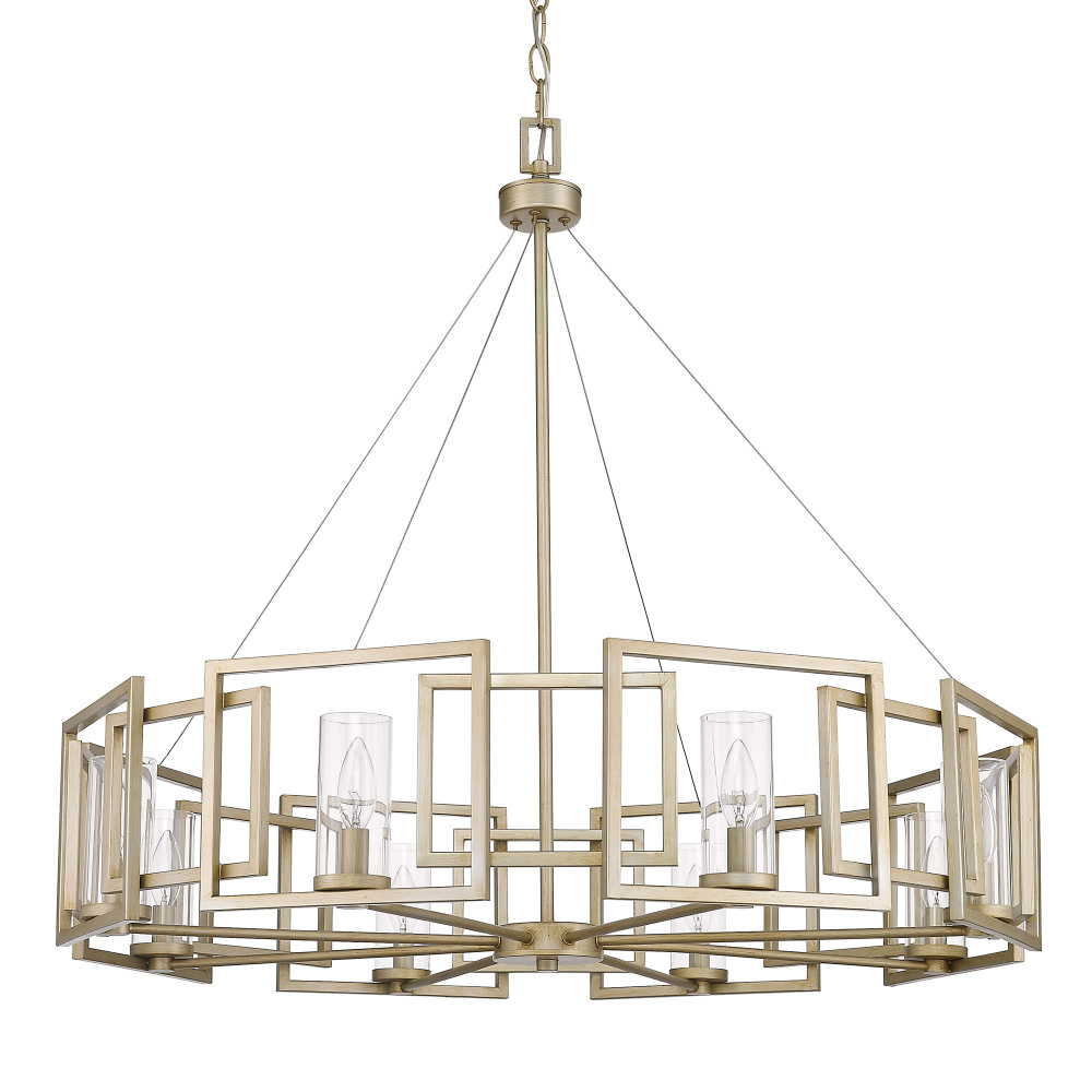 Marco 8 Light Chandelier White Gold